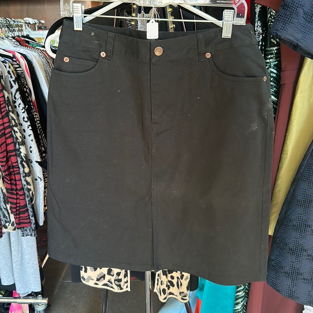 The Limited Stretch Black Denim Skirt